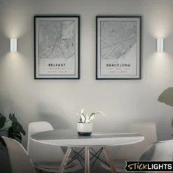 Aplique de pared LED recargable Isy, blanco mate, plástico, 3000 K
