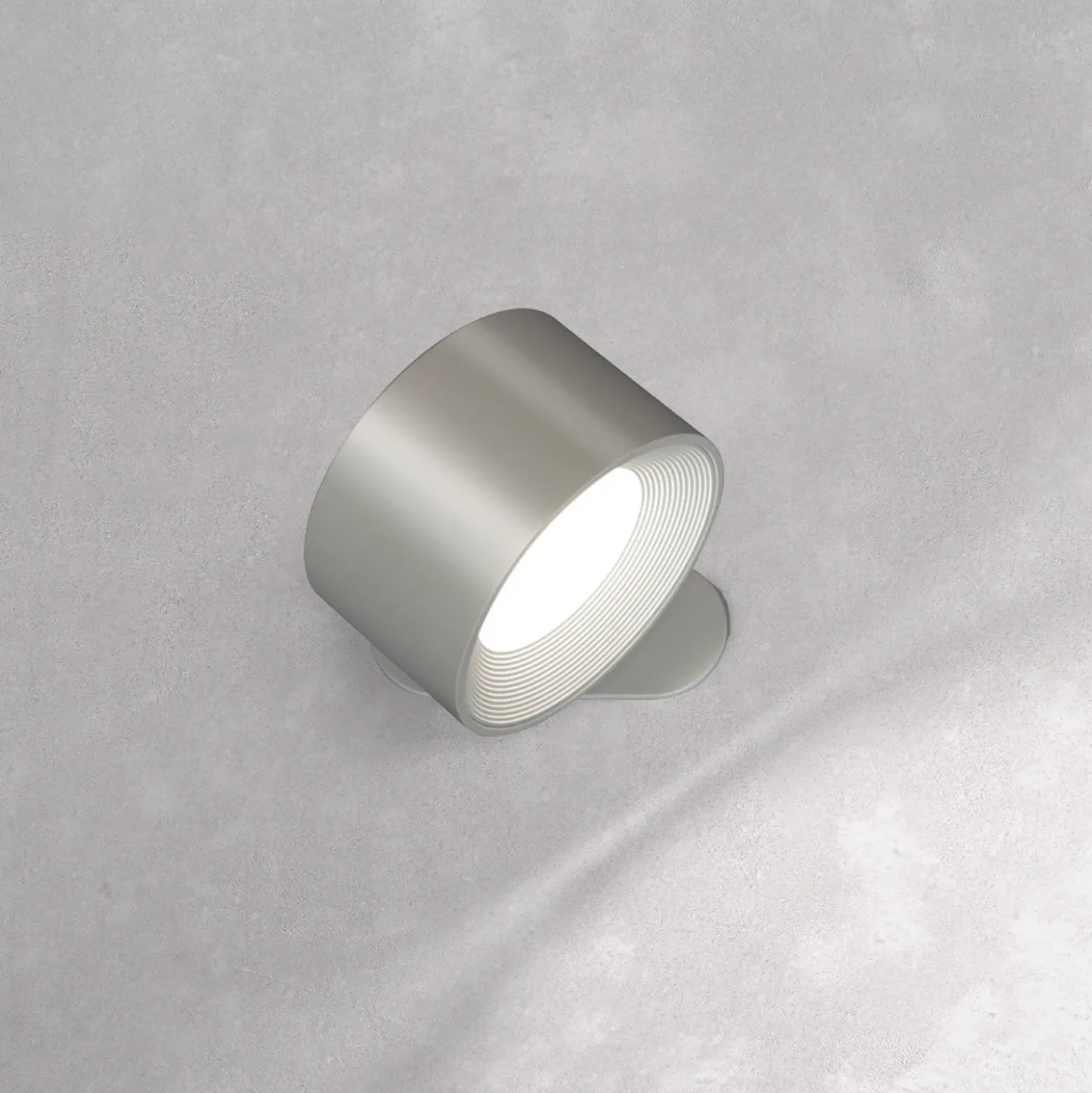 Aplique de pared LED recargable Magnetics, plateado, CCT, con imán