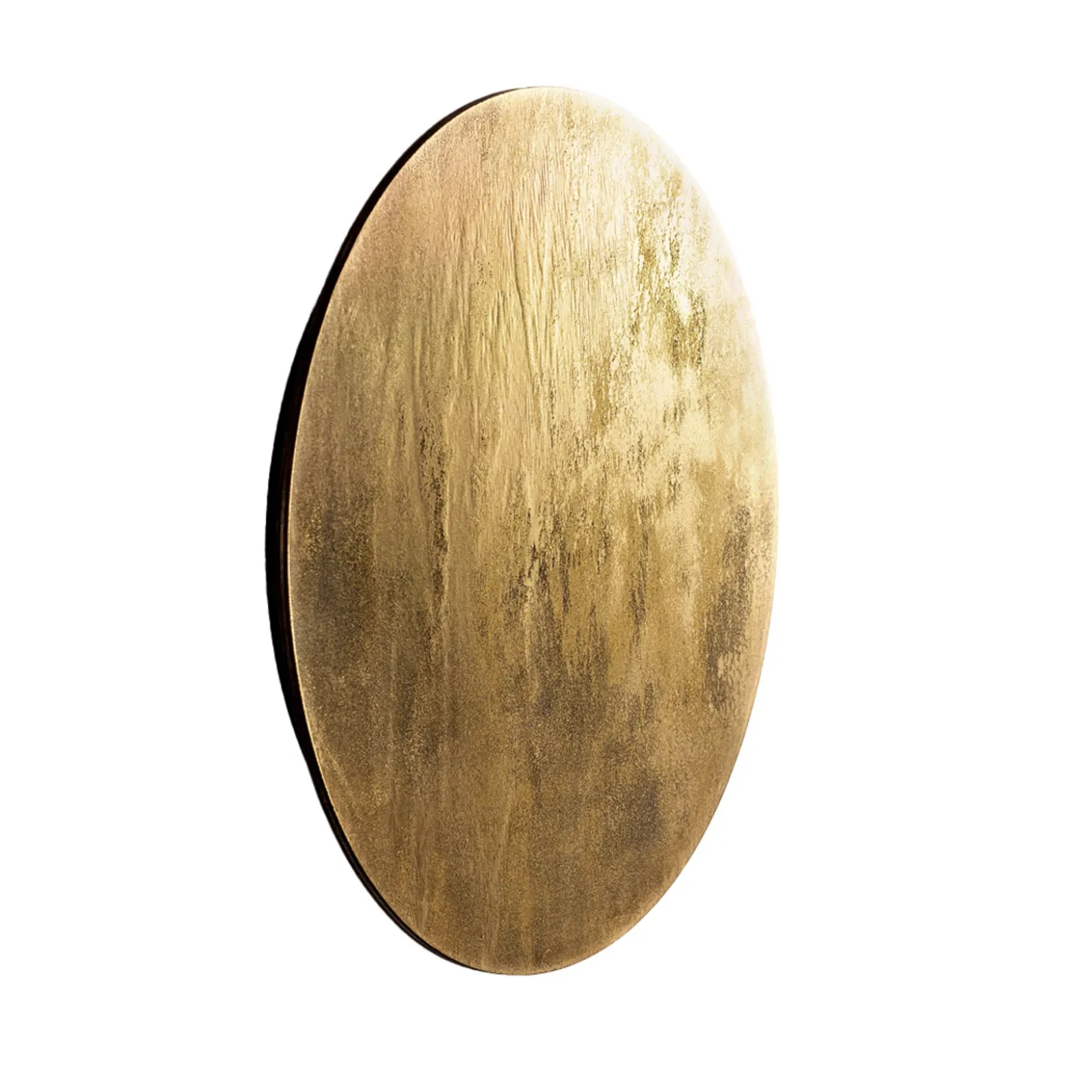 Aplique de pared LED Ring L, Ø 35 cm, contrachapado, color dorado