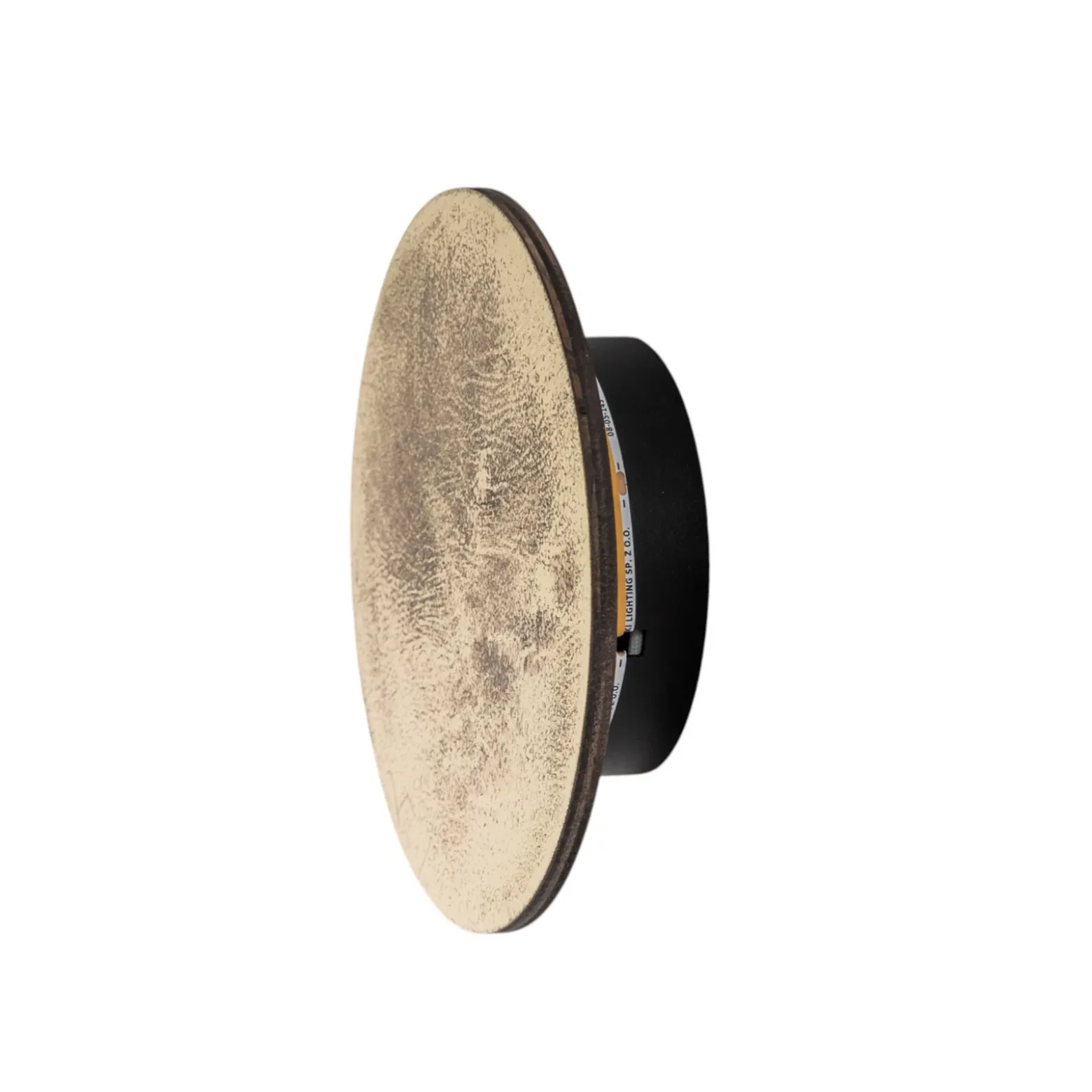 Aplique de pared LED Ring S, Ø 15 cm, madera contrachapada, dorado