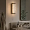 Aplique de pared LED Rue, bronce, IP44, metal, cristal, 3.000 K