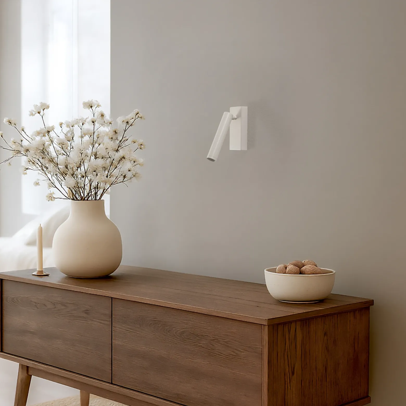Aplique de pared LED Rulo, beige, acero, 3000 K