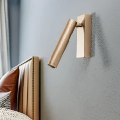 Aplique de pared LED Rulo, dorado, acero, 3000 K