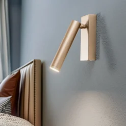 Aplique de pared LED Rulo, dorado, acero, 3000 K