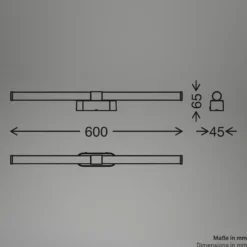 Aplique de pared LED Runt, longitud 60 cm, cromada, 4000 K, IP44