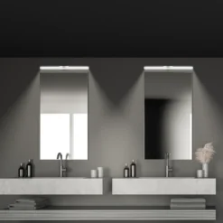 Aplique de pared LED Runt, longitud 60 cm, cromada, 4000 K, IP44