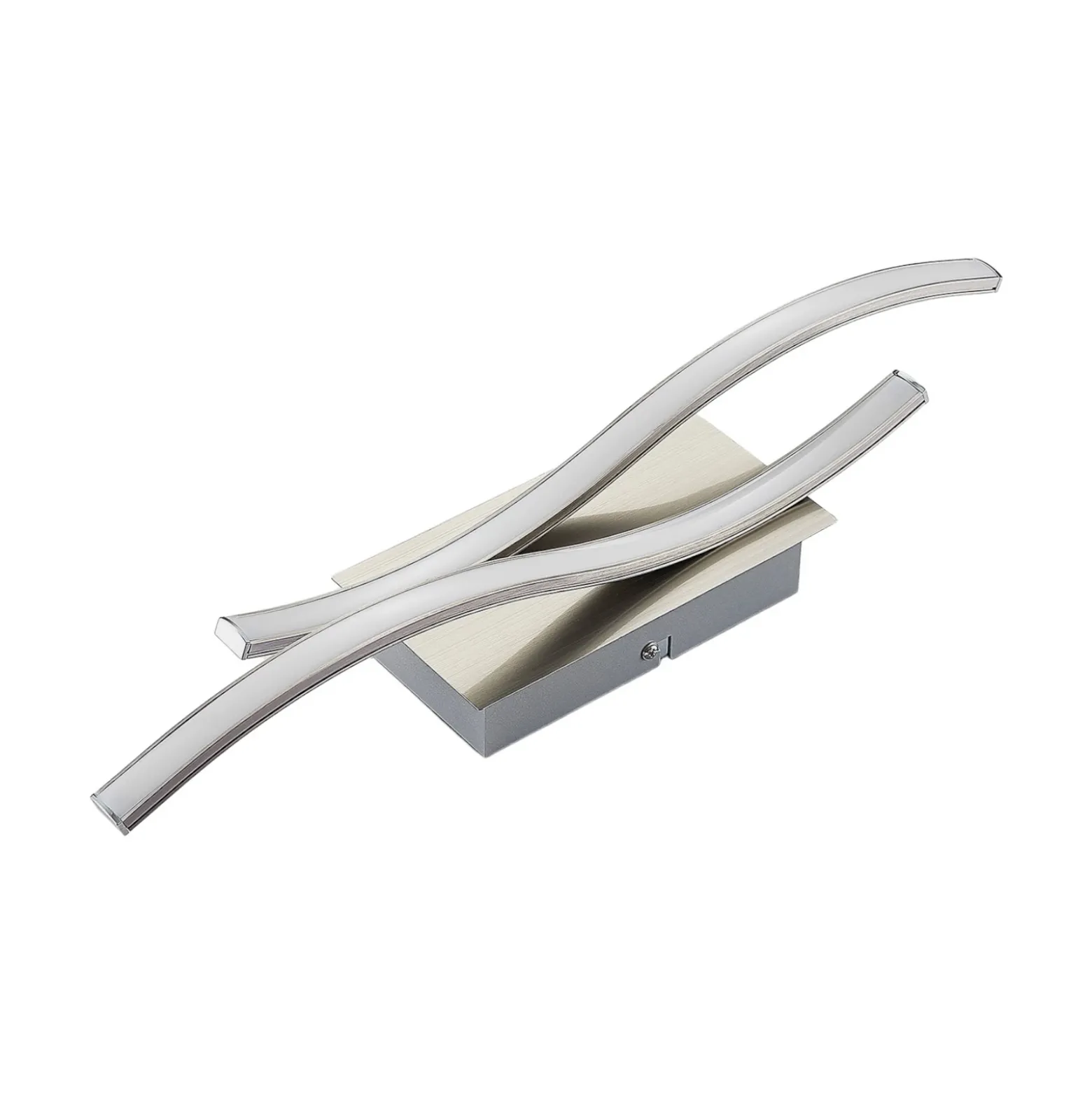 Aplique de pared LED Safia de Lindby, 45 cm, color níquel, metal