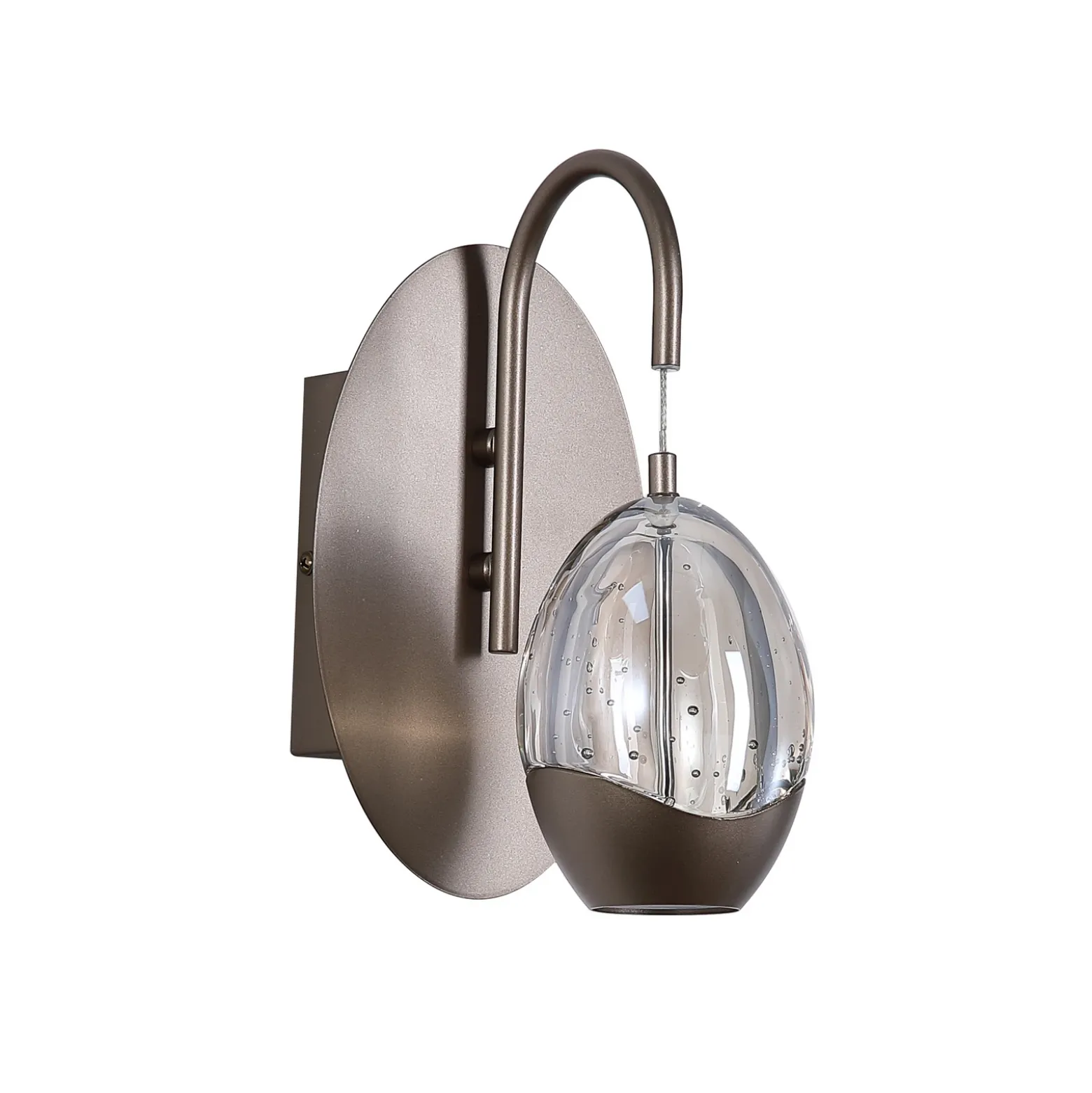 Aplique de pared LED Seeds, color crema, ancho 11 cm, vidrio/metal