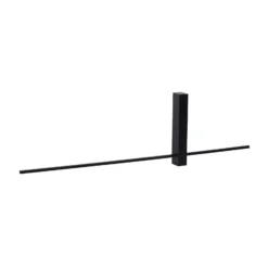 Aplique de pared LED Segin, altura 60 cm, 6W, negro, aluminio
