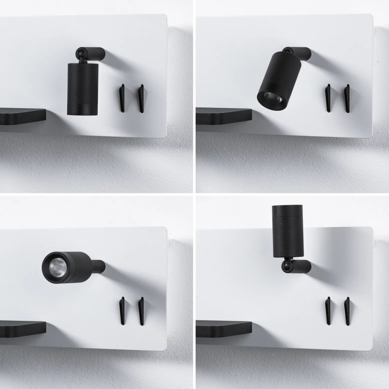 Aplique de pared LED Serra de Paulmann, izquierda, USB-C, blanco/negro