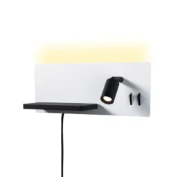 Aplique de pared LED Serra de Paulmann, izquierda, USB-C, blanco/negro