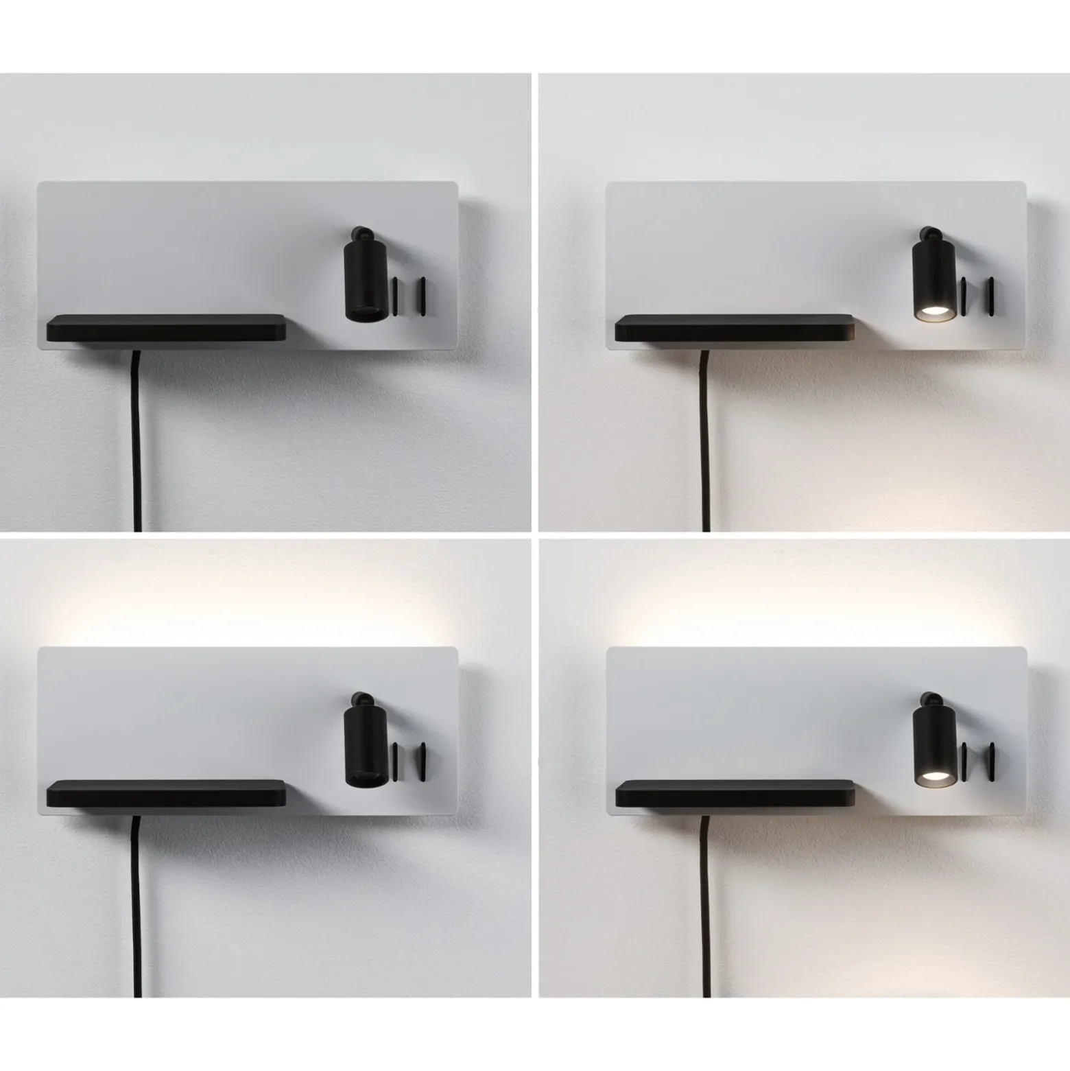 Aplique de pared LED Serra de Paulmann, negro, 2700 K, derecha