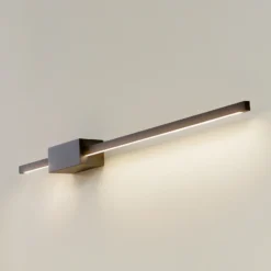 Aplique de pared LED Skaila de Lucande, negro, longitud 90 cm, 3000 K