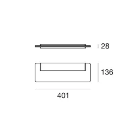 Aplique de pared LED Skinny, aluminio anodizado, aluminio, PMMA,