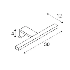 Aplique de pared LED SLV Dorisa ancho 30cm cromo