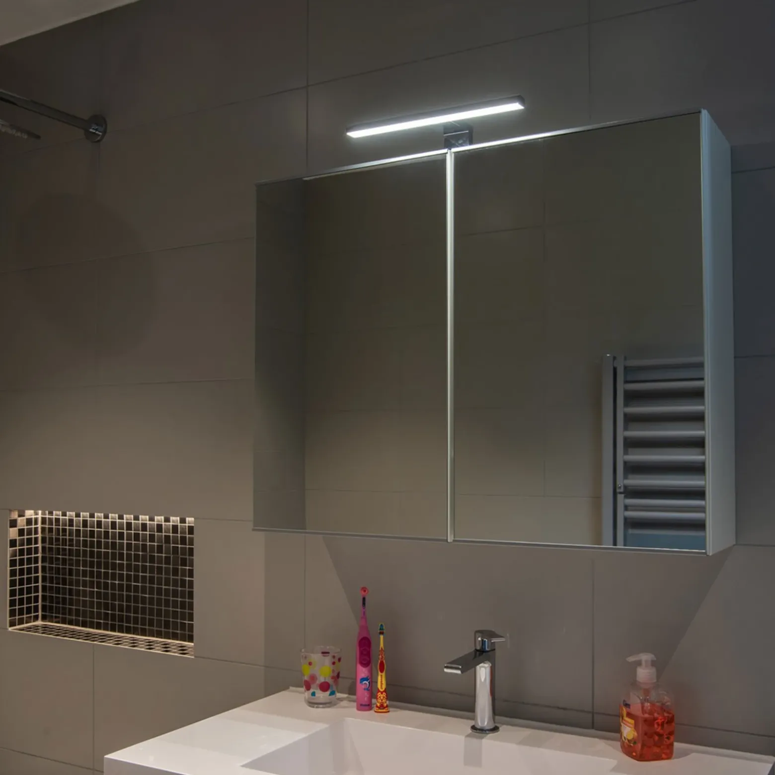 Aplique de pared LED SLV Dorisa ancho 30cm cromo