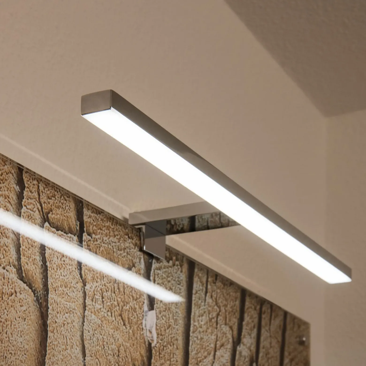 Aplique de pared LED SLV Dorisa ancho 50cm cromo