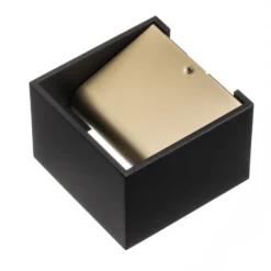 Aplique de pared LED SLV Logs In, blanco/negro, aluminio, ancho 10 cm