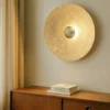 Aplique de pared LED Sole M, Ø 65 cm, color dorado, acero, 3.000 K