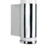Aplique de pared LED Stefano, color cromo, altura 29 cm, metal, IP44