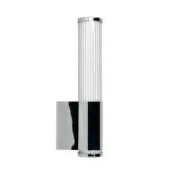 Aplique de pared LED Stefano, color cromo, altura 29 cm, metal, IP44