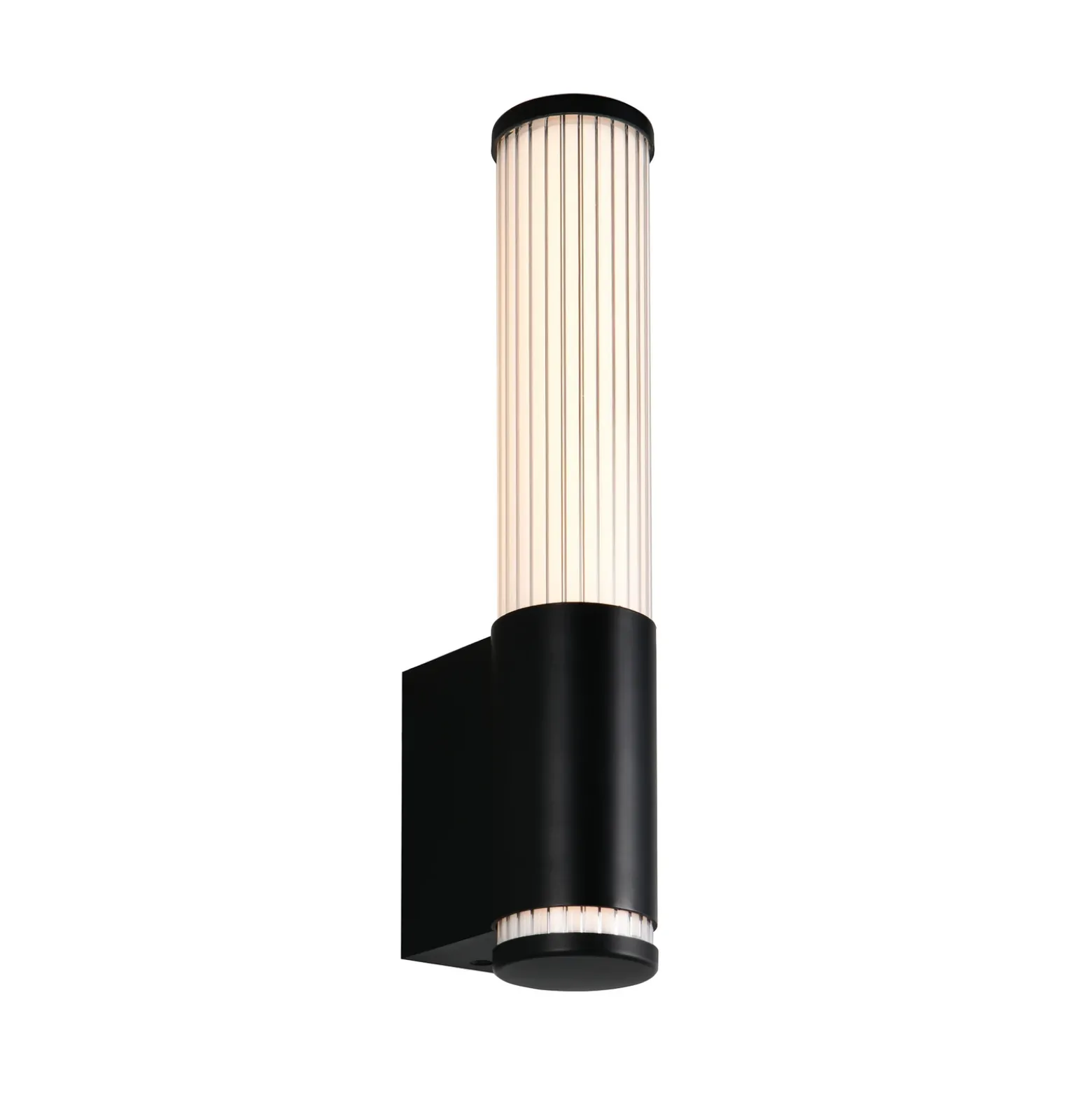 Aplique de pared LED Stefano, negro mate, altura 29 cm, metal, IP44