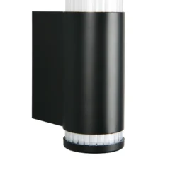 Aplique de pared LED Stefano, negro mate, altura 29 cm, metal, IP44