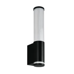 Aplique de pared LED Stefano, negro mate, altura 29 cm, metal, IP44