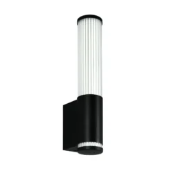 Aplique de pared LED Stefano, negro mate, altura 29 cm, metal, IP44
