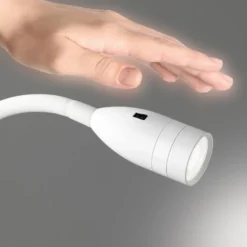 Aplique de pared LED Sten, blanco, altura 61 cm, control por gestos