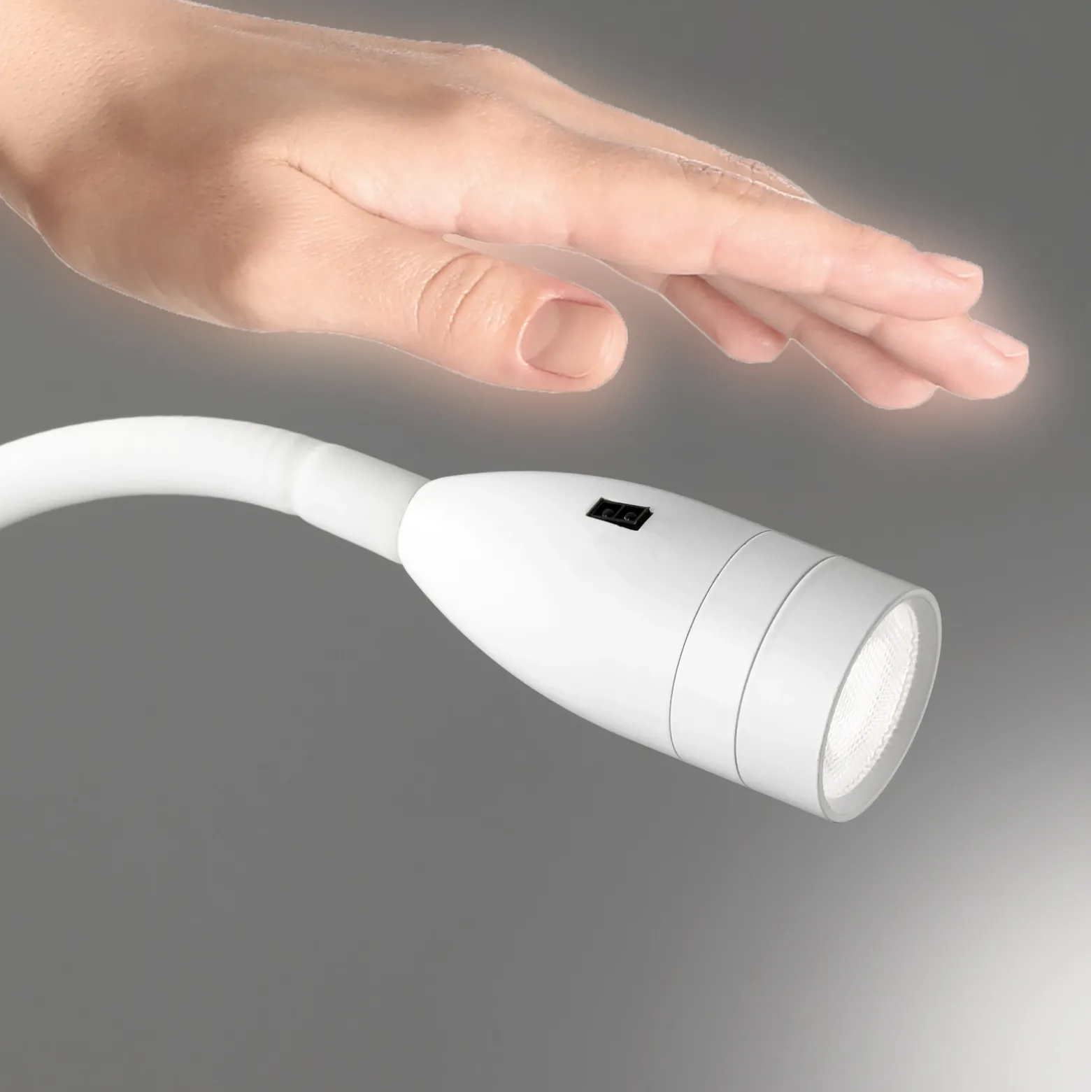 Aplique de pared LED Sten, blanco, altura 61 cm, control por gestos