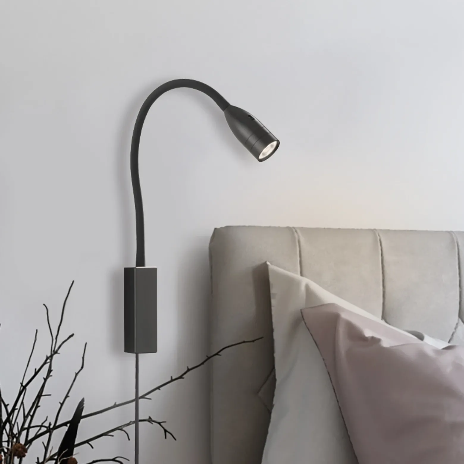 Aplique de pared LED Sten con control gestual, negro