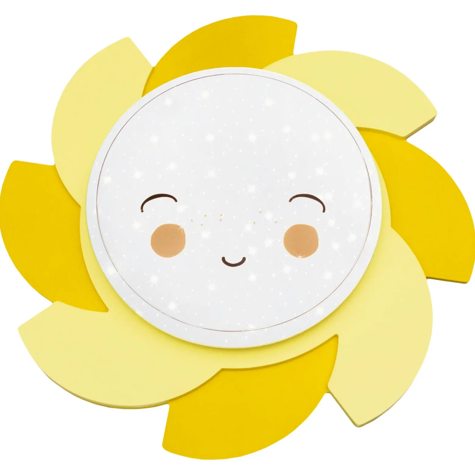 Aplique de pared LED Sun Starlight Smile, amarillo