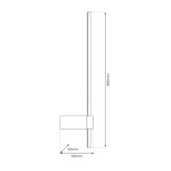 Aplique de pared LED Swing, altura 60 cm, CCT, metal, negro