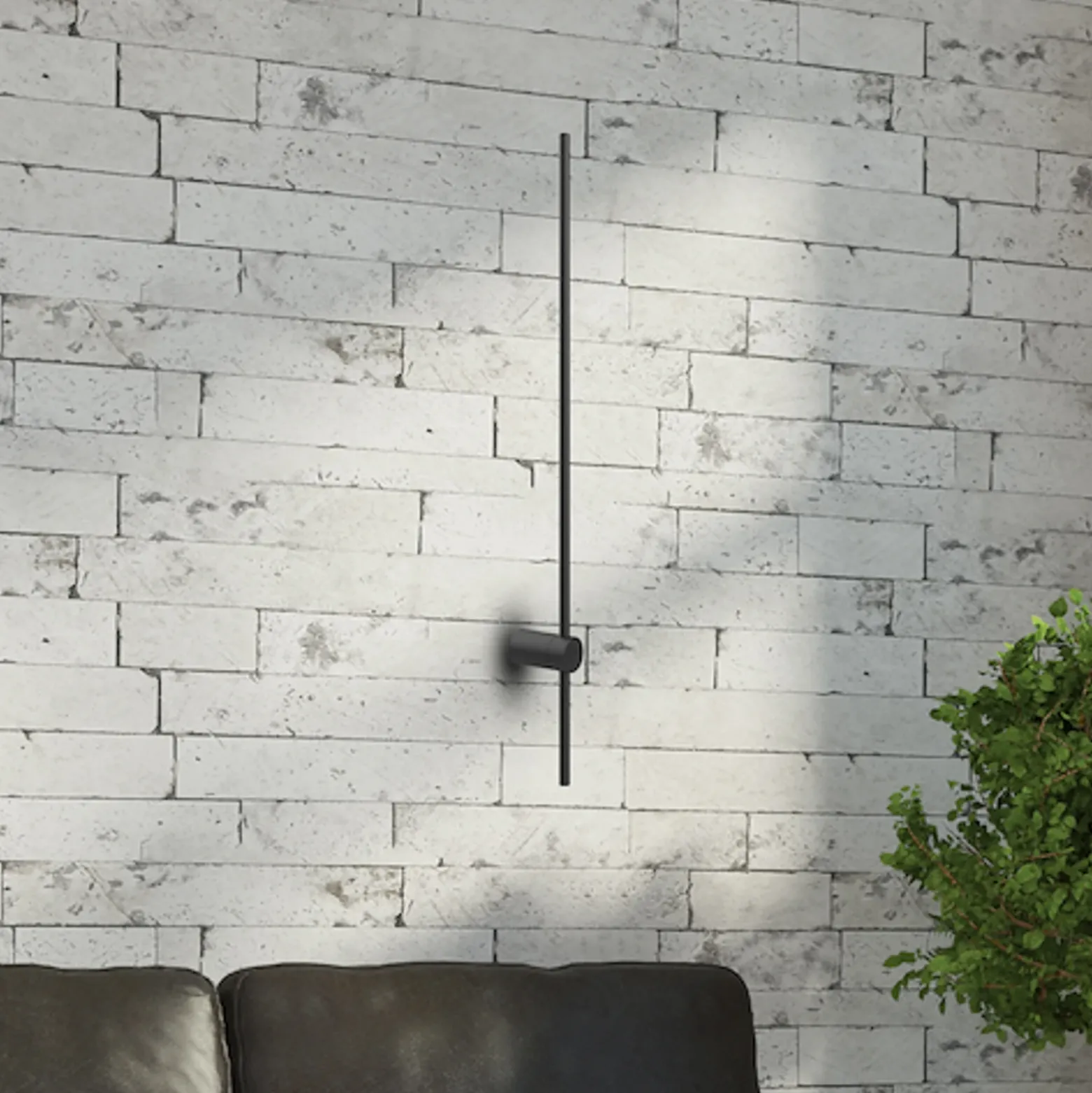 Aplique de pared LED Swing, altura 60 cm, CCT, metal, negro