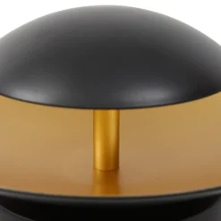 Aplique de pared LED Tiama de Lindby, metal, negro/oro, Ø 20 cm