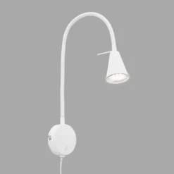 Aplique de pared LED Tusa, blanco, metal, 45 cm, brazo flexible