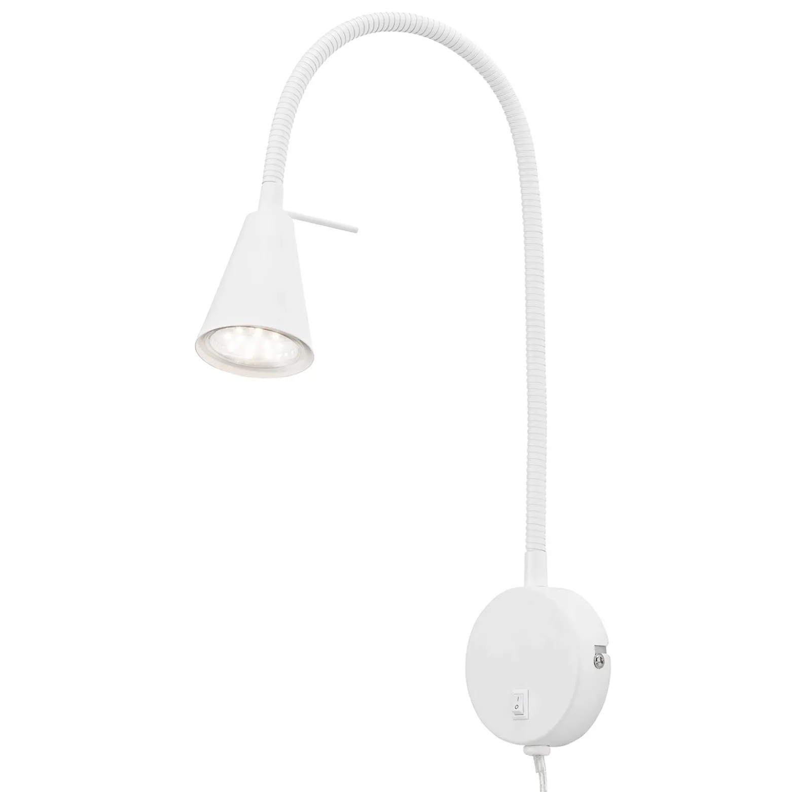 Aplique de pared LED Tusa, blanco, metal, 45 cm, brazo flexible