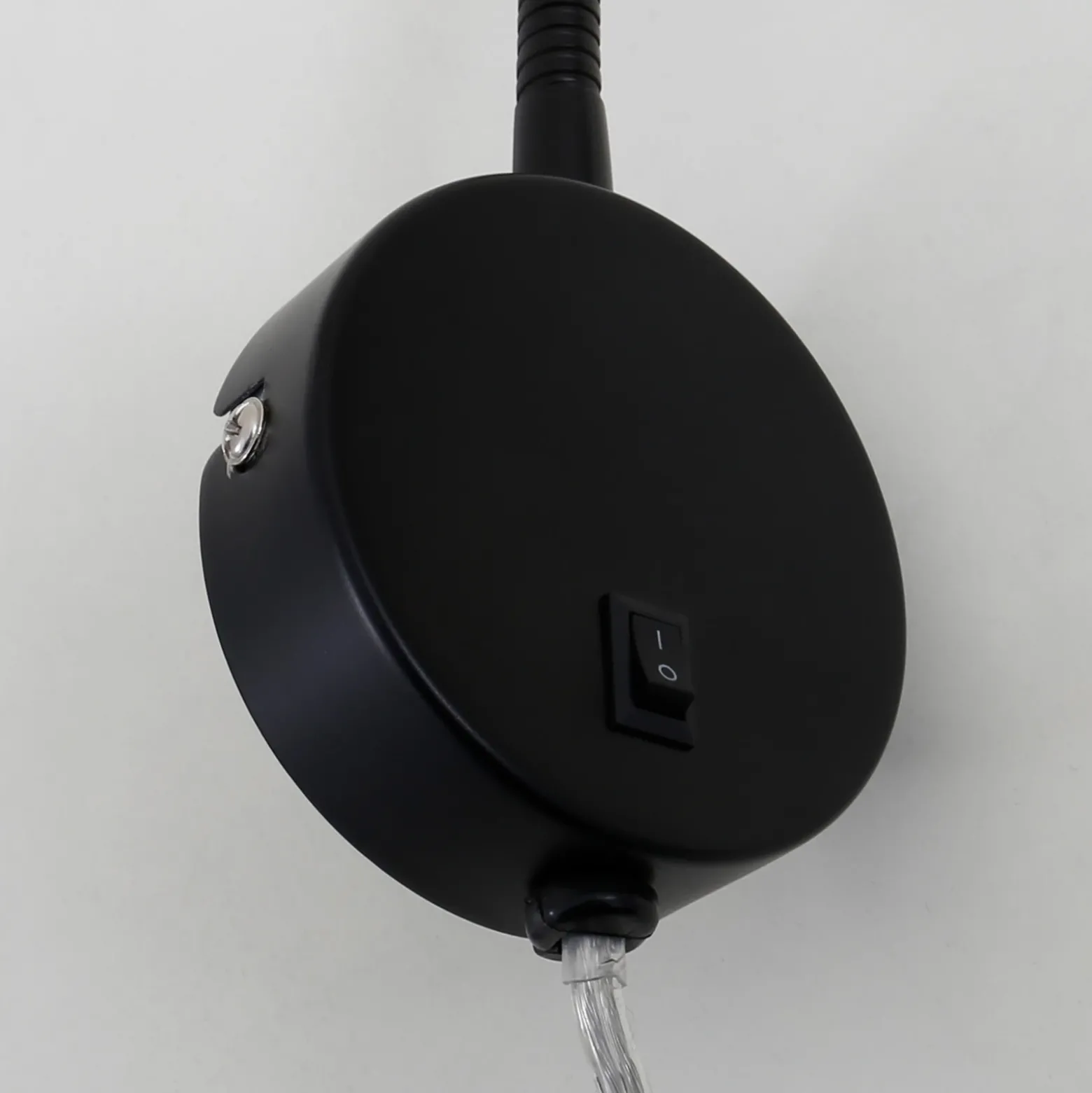Aplique de pared LED Tusa, negro, metal, 45 cm, brazo flexible