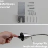 Aplique de pared LED Tuso, níquel, montaje en cama, metal