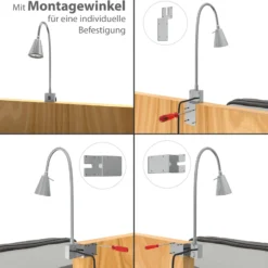 Aplique de pared LED Tuso, níquel, montaje en cama, metal