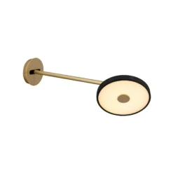 Aplique de pared LED UMAGE Asteria Long, negro/latón, con enchufe