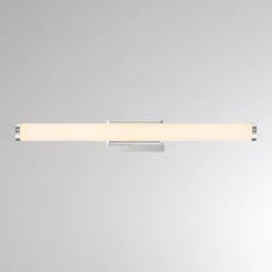 Aplique de pared LED VINA S, color cromo, ancho 40 cm, IP44, CCT