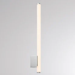 Aplique de pared LED VINA UP M, color cromo, altura 60 cm, IP44 CCT