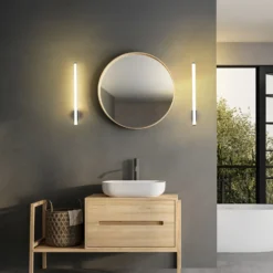 Aplique de pared LED VINA UP M, negro, altura 60 cm, IP44, CCT