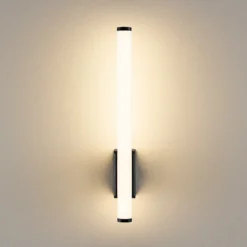 Aplique de pared LED VINA UP S, negro, altura 40 cm, IP44, CCT