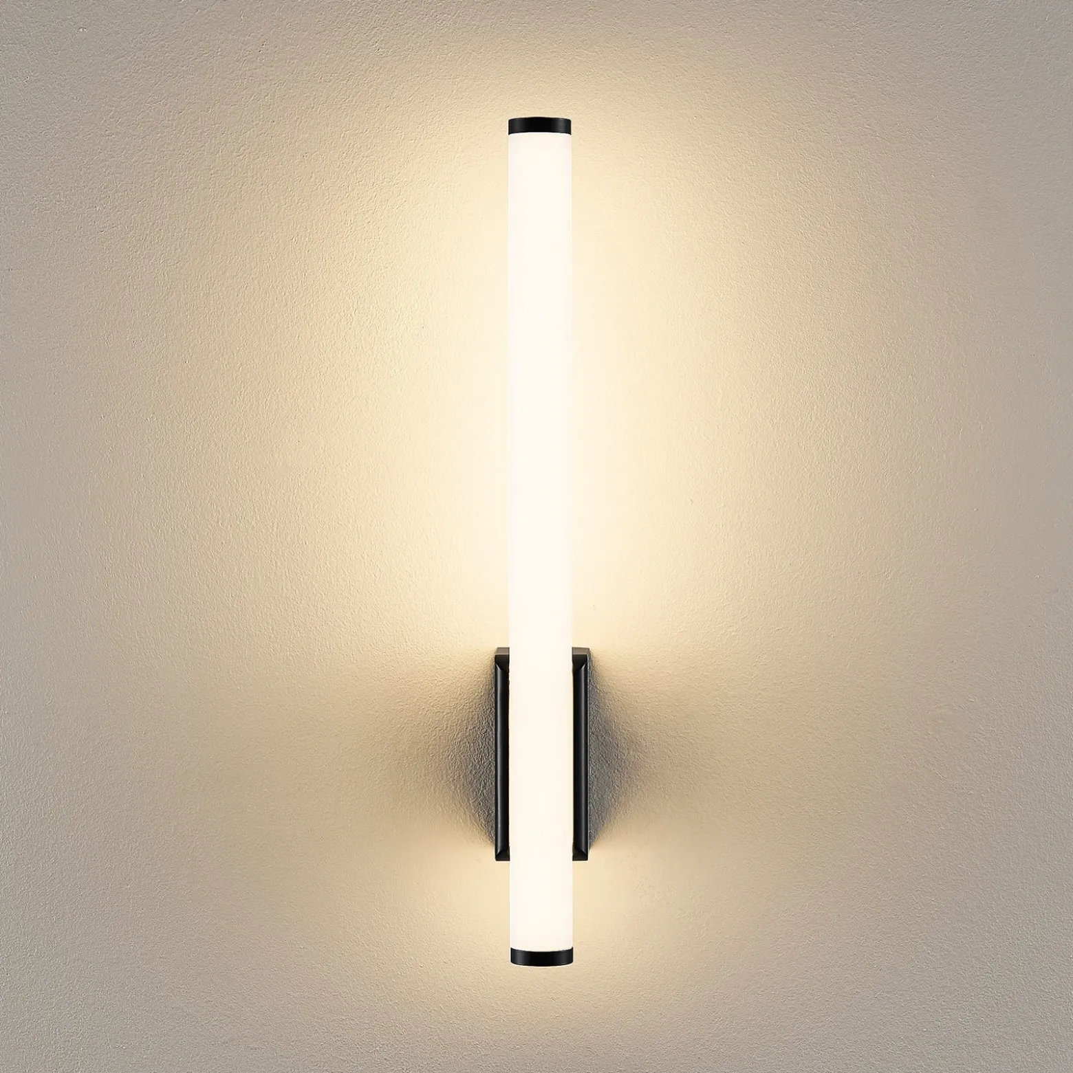 Aplique de pared LED VINA UP S, negro, altura 40 cm, IP44, CCT