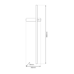 Aplique de pared LED Vision, altura 90 cm, metal, negro, 3000 K