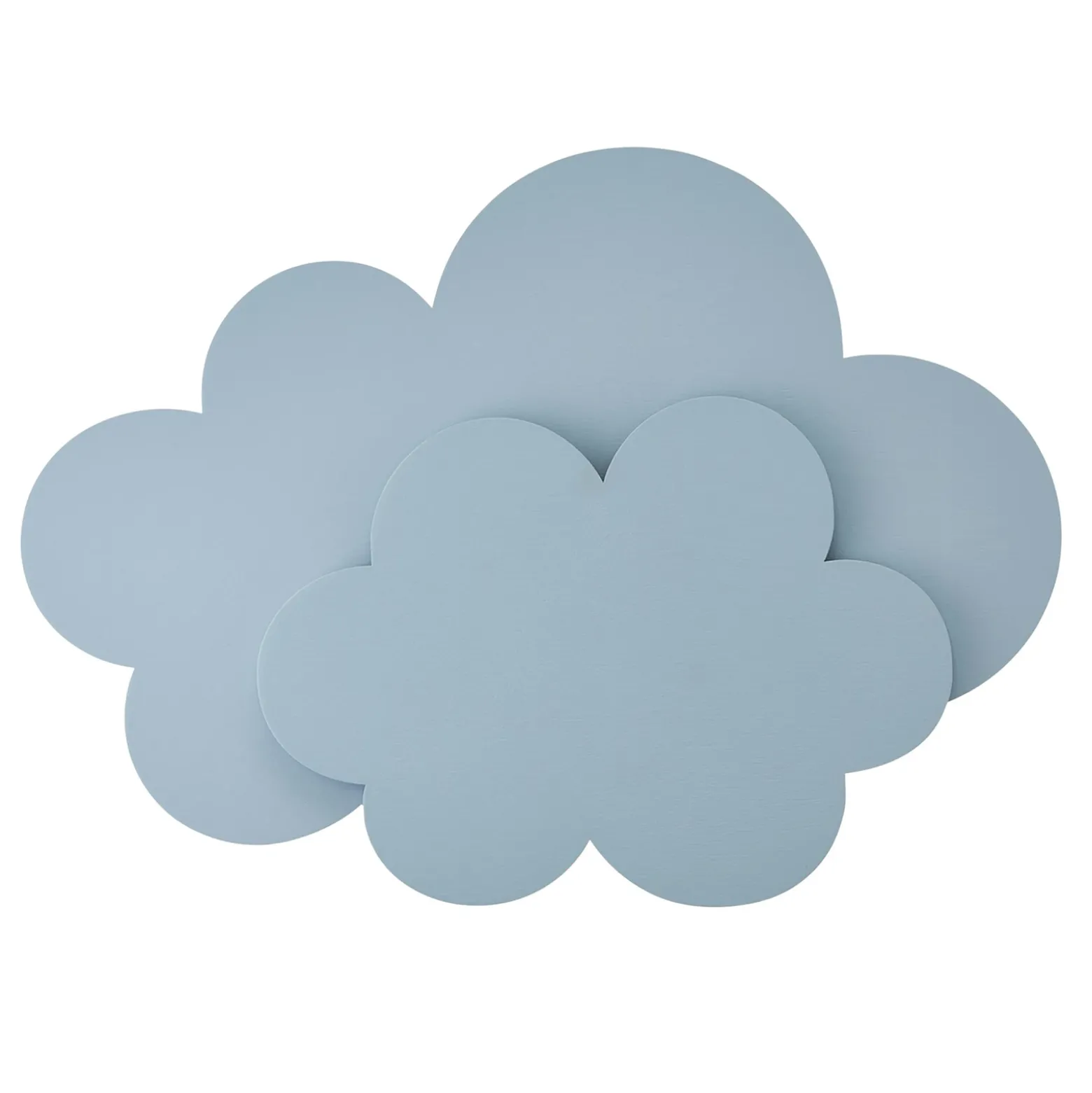 Aplique de pared LED Wölkchen con enchufe, azul, madera, atenuable