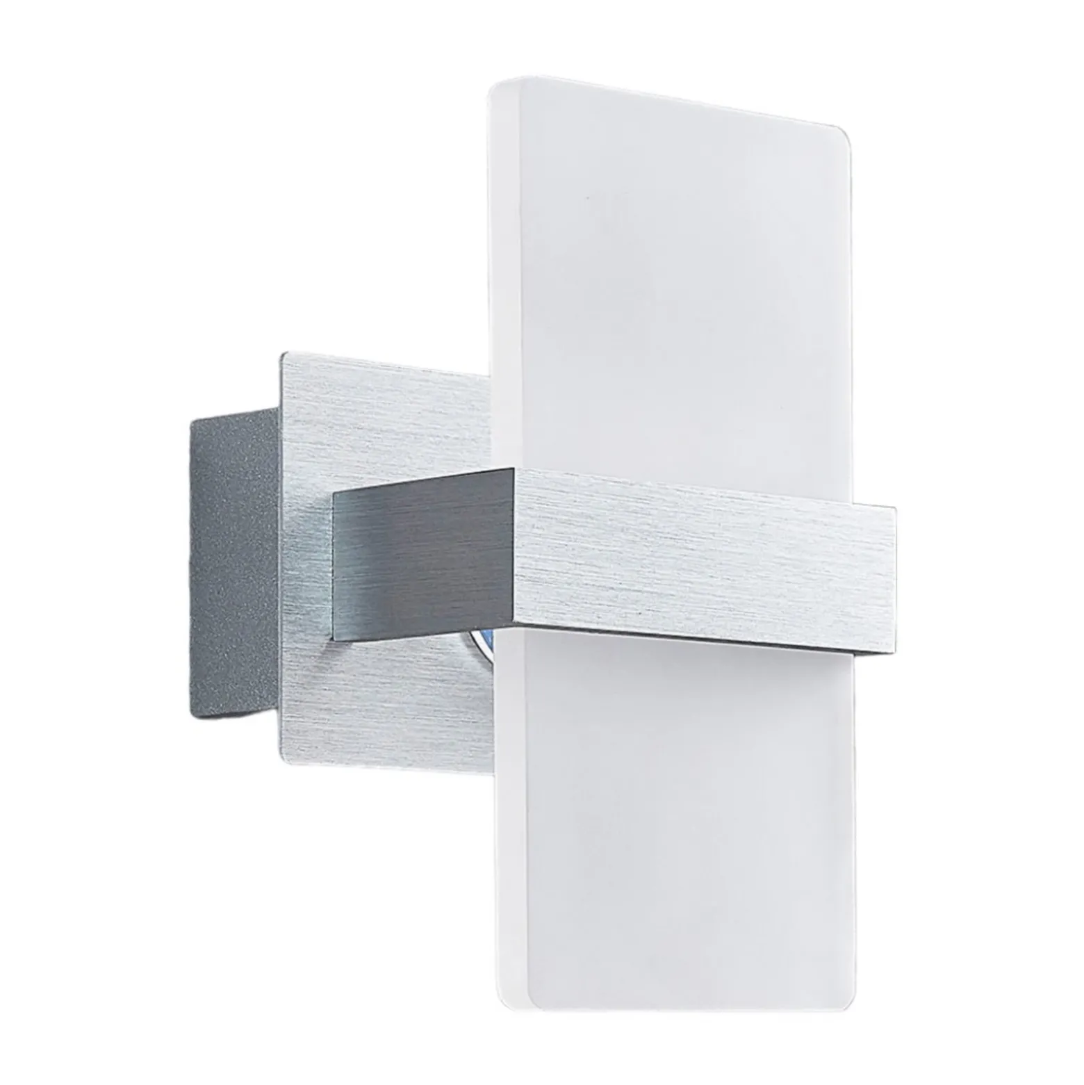 Aplique de pared LED Yorick de Lindby, 18 cm, aluminio/blanco con interruptor